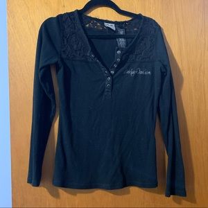 Harley Davidson Lace Embroidered Henley